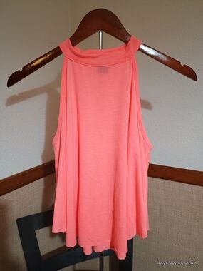 American Dream Neon Coral High-Neck Swing Tank
